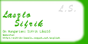 laszlo sifrik business card